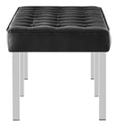 Modway - Loft Touffe Cuir végane Banc - Argent noir-Rembourrage en mousse dense