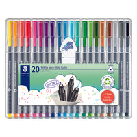Staedtler - triplus Feutres fineliner - 0,3 mm - couleurs assorties - Paquet de 20-Feutre superfin de qualité supérieur, pointe sertie métal