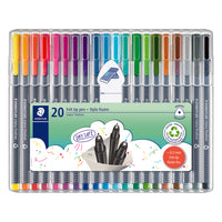 Staedtler - triplus Feutres fineliner - 0,3 mm - couleurs assorties - Paquet de 20-Feutre superfin de qualité supérieur, pointe sertie métal