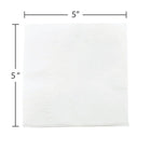 JAM Paper - Petites serviettes pour boissons, 5 po x 5 po, blanc, 48 paquets de 50-Quantité : 48 paquets de 40, 2 400 par carton