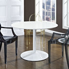 Modway - Revolve Manche Bois Table à manger, Blanc-Construction solide et durable