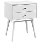Modway - Dispatch Table de chevet, Blanc-Table de chevet de style moderne du milieu du siècle
