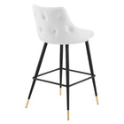 Modway - Adorn Performance Velvet Tabouret de bar - Blanc-Rembourrage en mousse dense