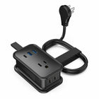 Uncaged Ergonomics - Chargeur de voyage ergonomique sans cage - 4 CA - 2 USB - 1 USB-C - Noir - Paquet de 2-2 ports USB-A.