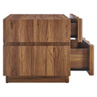 Modway - Isola 2 tiroirs Table de chevet, Noyer-7