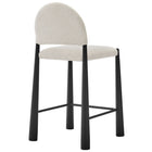 Modway - Hayley Cuir végane Tabourets de comptoir Ensemble de 2 - Crème noire-Assemblée requise