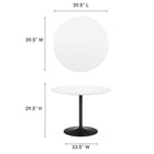 Modway - Amuse 40 po Table à manger, Noir Blanc-Plateau en MDF