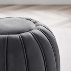 Modway - Celebrate Chenal Touffé Performance Velvet Ottoman - Gris-Rembourrage en mousse dense