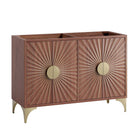 Modway - Daylight 48" Meuble de toilette de salle de bain compatible double lavabo (non inclus) - Noyer-Armoire de toilette moderne pour salle de bain