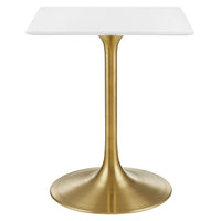 Modway - Lippa 24 po Carré Bois Table à manger, Or Blanc-Table à manger moderne