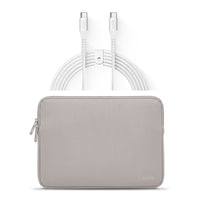 LOGiiX - Vibrance Neo Ensemble de housse avec câble USB-C vers USB-C - Argent-Housse en néoprène de 13 po et câble USB-C vers USB-C de 2,5 m (8,2 pi) pour une portée étendue
