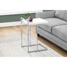Monarch Specialties - 3636 Table D'Appoint - 25 po H/Blanc Lustre/Metal Chrome-2