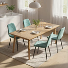 HOMCOM - Chaises de salle à manger avec pieds en métal pour cuisine - vert - ensemble de 4-Tissu doux effet velours, assise rembourrée et dossier solide pour un grand confort 