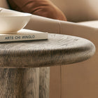 Modway - Tori Rond de 20 pouces Terrasse extérieure Béton Table d’appoint - Noyer vieilli-Nivellement des pieds non marquants