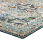 Modway - Tribute Médaillon floral vintage vieilli Diantha Tapis de comédie 8 pi l x 10 pi L - Multicolore-Résistant aux taches / Facile à nettoyer