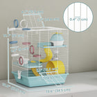 PawHut - Cage pour hamster et gerbille avec roue d'exercice et tube de jeu-Livrée avec tous les accessoires essentiels, fournissant un kit de démarrage complet pour vous 