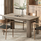 HOMCOM - Table à manger moderne 63 po avec effet bois - gris-Design compact adapté aux petits espaces avec style et fonctionnalité 