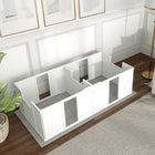 PawHut - Box de mise bas avec portes amovibles pour petits chiens - 65 po L x 31,5 po l x 19 po H-Installation facile avec une disposition à deux pièces séparant la mère et les chiots