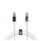 LOGiiX - Piston Connect Cristal 1,5M 100W - Blanc-Câble USB Type-C® transparent de 1,5m, 100W, avec affichage numérique