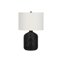 Monarch Specialties - Luminaire - 23 po H Lampe De Table - Rotin Noir - Abat-Jour Ivoire / Crème - Moderne-Apportez une touche décontractée et contemporaine à votre intérieur avec cette élégante lampe de table de 23 pouces de haut, dotée d'une base en forme de pot de gingembre, d'une base au fini texturé en rotin noir sur un cadre en métal, et surmontée d'un abat-jour moderne en tissu ivoire et d'un embout noir