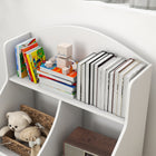 Qaba - Bibliothèque pour enfants à 3 niveaux avec tiroir, 2 compartiments de rangement - blanc-Surface lisse et design élégant qui s'adapte à différents styles de décoration

