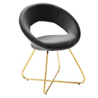 Modway - Nouvelle Performance Velvet Chaise à manger Ensemble de 2 - Charbon de bois doré-Rembourrage en mousse dense