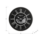 Monarch Specialties - Horloge - 30 po Rond - Mécanisme D'Engrenage - Surdimensionné Grand - Horloge Murale - Noir - Transitionnel-Le mouvement à quartz moderne assure un chronométrage précis et les repères numériques romains imprimés facilitent la lecture d'un seul coup d'Sil, tandis que le design sans tic-tac est idéal pour les espaces calmes