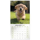 Mead - Calendrier décoratif Chiots 2027, 12 po x 12 po, bilingue-Les grilles mensuelles offrent amplement d’espace pour écrire des rappels