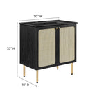 Modway - Chaucer 30" Vanette de salle de bain - Noir noir-Tablette réglable