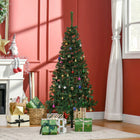 HOMCOM - Arbre de Noël de 5FT support métallique pour intérieur saisonnier vacances-Stabilité sûre et rangement facile avec le support métallique pliable stable 