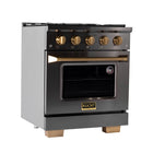 Kucht - 30 po Série KEG style professionnel au gaz, prête pour le propane - Gemstone-Sa structure intégrale en acier inoxydable titane et sa poignée professionnelle dorée rehaussent votre expérience culinaire