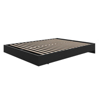 Nexera - Lit plateforme double, Noir-Comprend un système de lattes pour le support du matelas, il ne nécessite donc pas de sommier, le choix économique idéal 