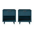 Manhattan Comfort - Table de nuit moderne Granville 18,11" à 1 tiroir - Bleu Minuit - Lot de 2-Moderne-contemporain avec une touche de glamour - Table de nuit pour chambre et salon, lot de 2