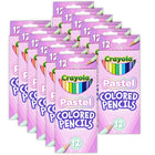 Crayola - Crayons de couleur, Pastel, 12/boîte, paquet de 12-PRÉ-AFFÛTÉ ET DURABLE : les noyaux souples ne se cassent pas facilement et les pointes pré-affûtées sont prêtes à l'emploi dès la sortie de la boîte.