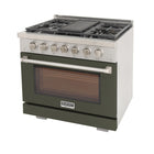Kucht - 36 po Série KFX-X Cuisinière Pro Style au gaz propane - Acier inoxydable/Vert olive-Garantie limitée du fabricant de 2 ans