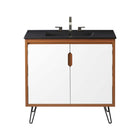 Modway - Energize 36" Vanette de salle de bain - Noir blanc cerise-Assemblée requise
