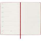 Moleskine - Agenda semainier Classic18 mois 2025-2026 - couverture rigide - grand format (12 -7 x 21 cm) - rouge écarlate - 208 pages-Outils pratiques : calendrier, planification de voyages, idées et objectifs, pages lignées pour les notes