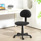 HOMCOM - Chaise de bureau pivotante sans accoudoirs à hauteur réglable avec roulettes - noir-Conception sans accoudoirs adaptée aux espaces compacts