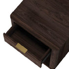 Manhattan Comfort - Ensemble de 2 tables de chevet modernes Evelyn 20" à 1 tiroir - Marron-Conception de base de balai à plateforme surélevée permettant un nettoyage facile