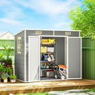 Outsunny - Abri de rangement extérieur 8 pi x 4 pi - gris clair-Structure en polypropylène empêchant la rouille, l’écaillage et les dommages causés par les UV  

