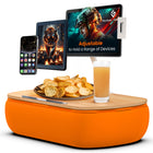 ShoppingAll - Pouf avec support réglable pour tablette - Coussin et oreiller - Orange-Design Spacieux - Mesurant 16.9” x 10.8” x 3.5”, ce support offre un espace généreux pour les livres, ordinateurs portables et tablettes tout en restant compact et léger pour un transport facile.