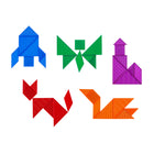 edxeducation - Tangrams tactiles translucides - Ensemble de 35-Inspirez La Créativité - Utilisez ces objets de manipulation pour explorer la reconnaissance des couleurs et des formes, les motifs, le tri, le séquençage et plus encore. Créez des designs 2D ou consultez le guide d'activités numérique pour plus d'idées !