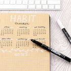Tombow - Fudenosuke Pastel - Blanc - Paquet de 2-Encre pigmentée résistante à l'eau et à base d'eau