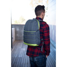 Vangoddy - Sac à dos de voyage léger et décontracté pour ordinateur portable 15 pouces - Gris/Vert citron-Dimensions extérieures - 18,50 po x 3 po x 14,25 po