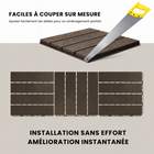 MotionGrey - Dalles de terrasse extérieures  à 4 lattes, emboîtables et imperméables, pour patio, balcon et jardin - Brun - ensemble de 20 pièces-Couleur : marron