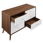 Modway - Transmit 47 po Commode, Blanc noyer-Pattes en bois écartées et effilées