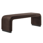 Modway - Koda Performance Velvet Banc long de la chute d’eau - Brun chocolat noir-Revêtement en velours de performance