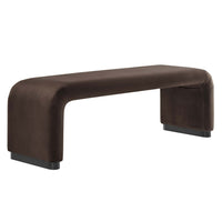 Modway - Koda Performance Velvet Banc long de la chute d’eau - Brun chocolat noir-Revêtement en velours de performance