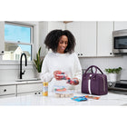 Fit + Fresh - Kit déjeuner Bloomington avec 2 récipients de luxe à couvercle-Large ouverture sur le dessus pour faciliter le rangement, le déballage et le nettoyage