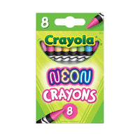 Crayola - Crayons de cire néon - Paquet de 8-Les crayons de cire Crayola sont conçus avec l'accent sur une couleur vraie, un tracé lisse et la durabilité